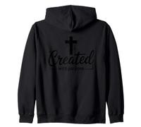 Creado con propósito Cruz Cristiana Inspiración de fe Sudadera con Capucha