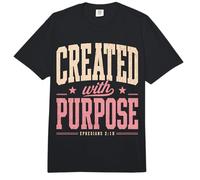 Creado con propósito Efesios 2:10 Versículo de la Biblia Cristiana Comfort Colors Adult Heavyweight T-Shirt