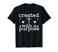 Creado con un propósito de Cruz Cristiana con Cita de fe Camiseta
