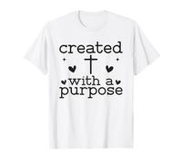 Creado con un propósito de Cruz Cristiana con Cita de fe Camiseta