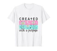 Creado con un propósito de Margaritas de fe Cristiana Camiseta