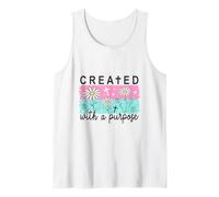 Creado con un propósito de Margaritas de fe Cristiana Camiseta sin Mangas