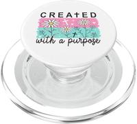 Creado con un propósito de Margaritas de fe Cristiana PopSockets PopGrip para MagSafe