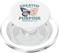 Creado con un propósito Efesios 2:10 Mariposa Cristiana PopSockets PopGrip para MagSafe