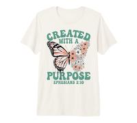 Creado con Un Propósito Floral Mariposa Efesios 2 10 Camiseta Premium