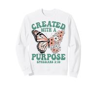 Creado con Un Propósito Floral Mariposa Efesios 2 10 Sudadera
