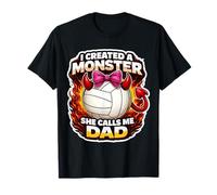 Creado Monster She Calls Me Dad Voleibol Hija Volley Camiseta