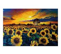 CREAFOMIFE Rompecabezas de 2000 piezas para adultos, rompecabezas grande duro, difícil, desafiante y colorido, regalo para los amantes de los rompecabezas y decoración del hogar, girasol al óleo (38.5