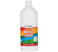 Creall Basic Color Pintura Póster Blanca, 1 x 1000 ml, pintura lavable para niños, escuela y manualidades, témpera al agua, acabado mate, Poster Paint