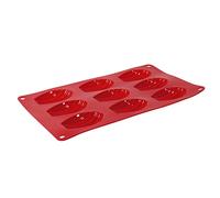 Crealys Molde para 9 Magdalenas Gama Candy, Silicona, Rojo, 17x30x1 cm
