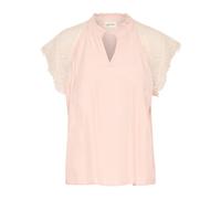Cream - Blusa de encaje con escote en V y mangas de encaje - Blouses & Shirts - Mujer - Beige - XS -