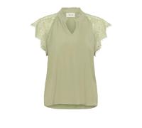 Cream - Blusa de encaje con escote en V y mangas de encaje - Blouses & Shirts - Mujer - Verde - M -