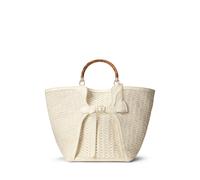 Cream Bolso tote Ralph Lauren grande de piel trenzada TALLA ÚNICA
