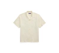 Cream Camisa de manga corta de seda y lino XS