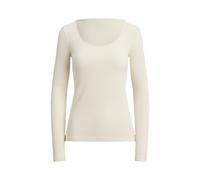 Cream Camiseta acanalada con cuello en U S