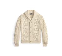 Cream Cárdigan de algodón en punto Aran XS