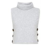 Cream- Chaleco Corto de Punto Gris Claro Melange- Knitwear- Mujer- Blanco- XL/2XL- Chaleco Corto de Punto Gris Claro Melange