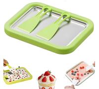 Cream Cream Maker, At-Home Rolled Ice Cream Maker Kit, DIY Homemade Sorbet, Instant Freeze Plate with 2 Scrapers, Frozen Yogurt Tray, Rolled Ice Cream Tray