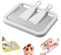 Cream Cream Maker, At-Home Rolled Ice Cream Maker Kit, DIY Homemade Sorbet, Instant Freeze Plate with 2 Scrapers, Frozen Yogurt Tray, Rolled Ice Cream Tray