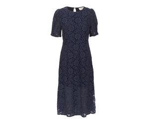 Cream - Elegante Vestido de Encaje Total Eclipse - Dresses - Mujer - Azul - S -