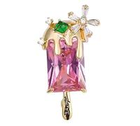 Cream Food Shiny Decorative Clip Brooches Shawl Diamond Costume Jewlery Brooch Pin for Women Clothing Pins Copper