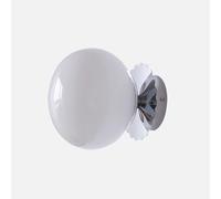 Cream Glass Wall Sconce Bauhaus Art Wall Light Fixture Nordic Retro Hardwired Metal Wall Lamp 7 Inch Globe Room Bedroom Bedside Wall Mount Lights, Milk White/Cream/Cre