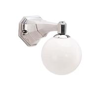 Cream Glass Wall Sconce Elegant Milk White Glass Wall Lamp Chrome Home Decor Lighting Fixture, Bauhaus Aluminum Art Wall Sconces For Bedroom Bedside Living Room Hallway CAF