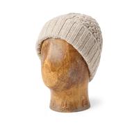 Cream Gorro de lana en punto de ochos TALLA ÚNICA