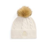 Cream Gorro de punto con pompón y escudo TALLA ÚNICA