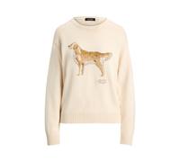 Cream Jersey de algodón con perro de punto XL