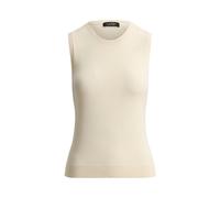 Cream Jersey de cuello redondo sin mangas S
