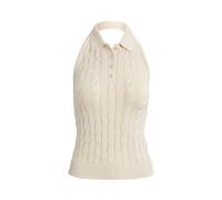 Cream Jersey polo halter en punto de ochos XL
