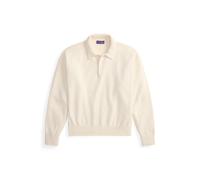 Cream Jersey tipo polo de cachemira y alpaca L