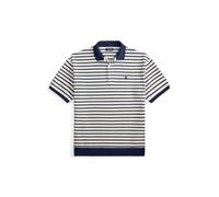 Cream Polo con textura y rayas Relaxed Fit S