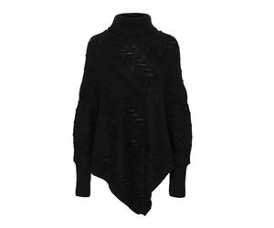 Cream - Poncho Suéter cuello alto negro - Knitwear - Mujer - Negro - ONE SIZE -