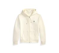 Cream Sudadera de punto doble con capucha y cremallera completa M