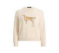 Cream Tallas Grandes - Jersey de algodón con perro de punto 56-58