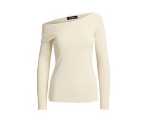 Cream Top acanalado con escote asimétrico L