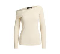 Cream Top acanalado con escote asimétrico XXS