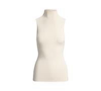 Cream Top Naomie de seda elástica acanalada L