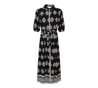 Cream - Vestido Camisa Negro con Estampado Damasco - Dresses - Mujer - Negro - S -