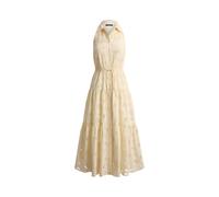 Cream Vestido camisero de voile bordado calado 46