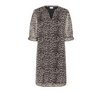 Cream - Vestido corto estampado animal - Dresses - Mujer - Marrón - S -