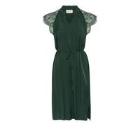 Cream - Vestido de encaje con escote en V y lazo en la cintura - Dresses - Mujer - Verde - M -