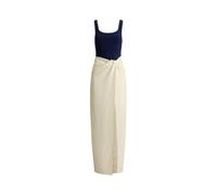 Cream Vestido de tejido otomano y crepé 48