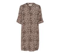 Cream - Vestido Estampado de Leopardo con Escote en V - Dresses - Mujer - Marrón - L -