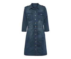 Cream - Vestido Uniforme de Mezclilla con Mangas ¾ - Dresses - Mujer - Azul - XL -