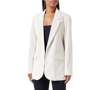 Cream Women's Blazer Corduroy Open Front Single-Breasted Notch Lapel Regular Fit, Eggnog, 38 De Las Mujeres