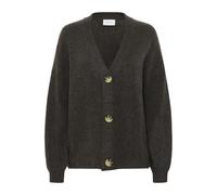 Cream Women's Cardigan V-Neck Buttons Relaxed Fit Long Sleeves Light Knit Suéter, Brown Melange, M para Mujer