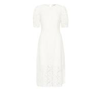 Cream Women's Dress Lace Midi Length Short Sleeves Regular Fit Round Neck Vestido, Snow White, 46 para Mujer